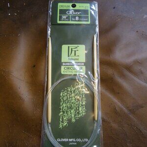 Takumi Bamboo Premium Circular No 8 Knitting Needles 36"